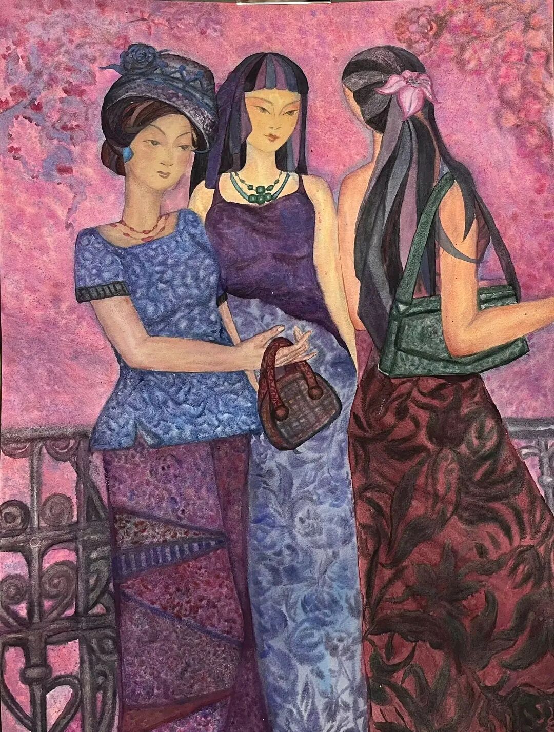 孙同丹《暖情相伴-离别》110×80cm纸本水彩.jpg
