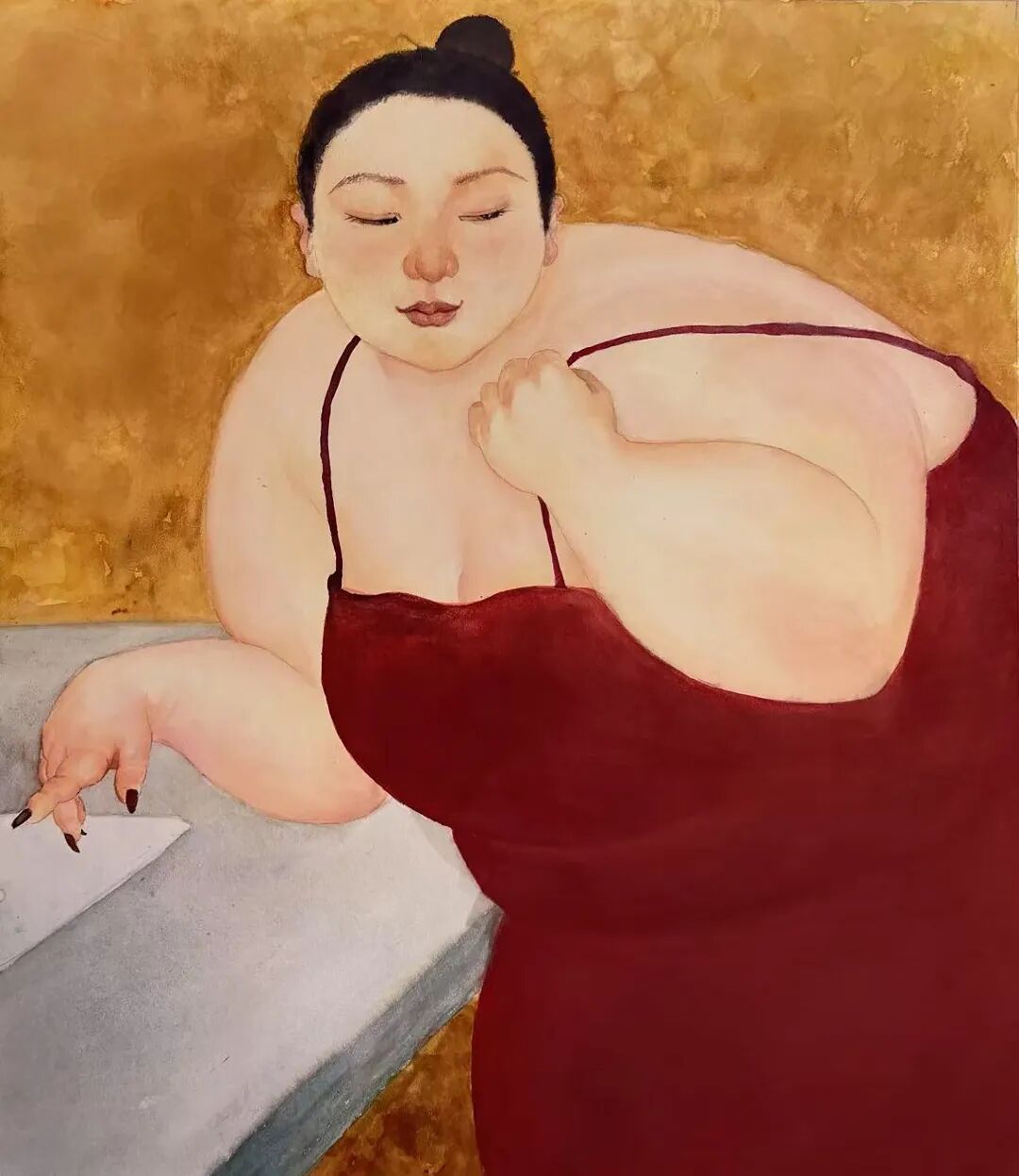 云清《芳华绝代3》100×140cm纸本水彩.jpg