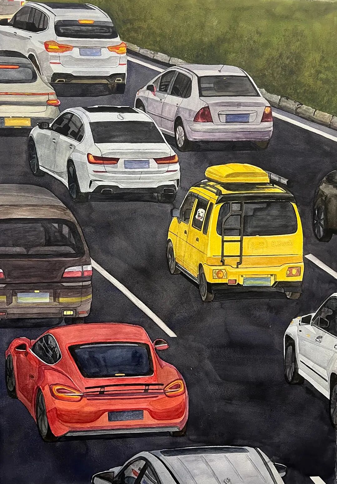 刘明慧《公路系列·2》84×118cm纸本水彩.JPG