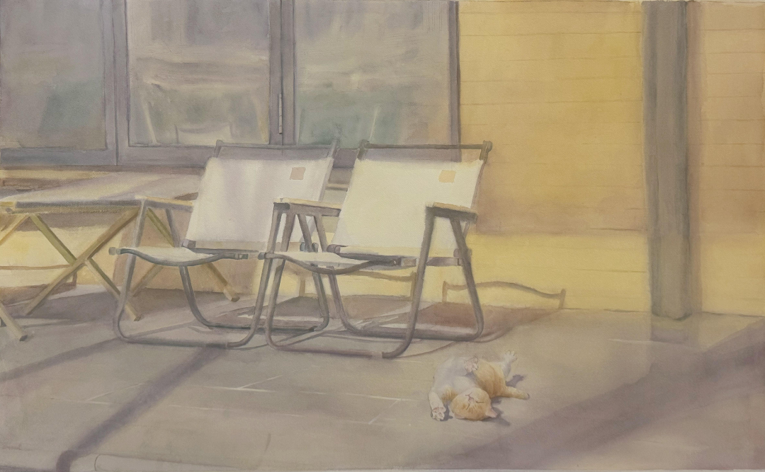 白慧《午后1》64.5X105cm纸本水彩.png