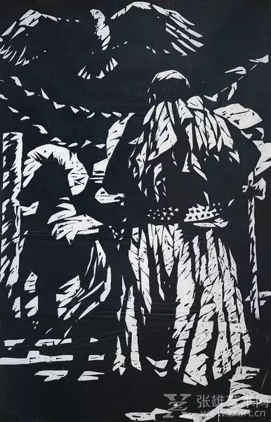 《背影》木刻版画 1997年